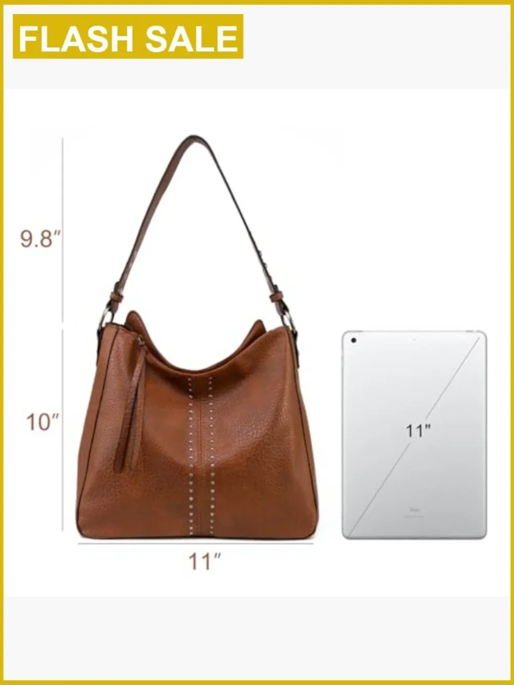 Vegan Leather Hobo Bag with Guitar Strap - Large Capacity Top Handle Satchel